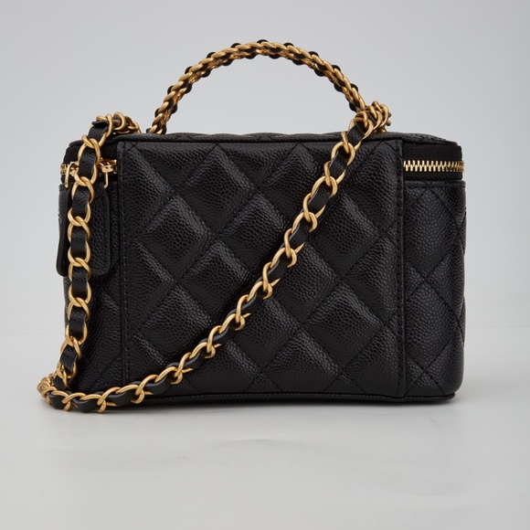 CHANEL BLACK CAVIAR QUILTED PICK ME UP VANITY CASE BAG (2022) - Picture 2 of 10